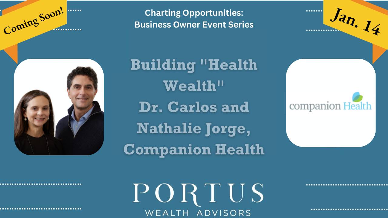 Charting Opportunities thumbnail with Dr. Carlos Jorge and wife Nathalie of Companion Health for their Jauuary 2026 episode entitled "Building Health Wealth."